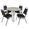 Kee Kee Round Table & Chair Set, Wood, Metal, Vinyl Top, Maple TB36RNDPLBPCM29BK - alternate 1